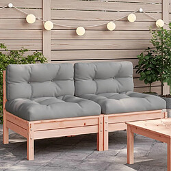 Maison Chic Lot de 2 Canapé de jardin sans accoudoirs et coussins | Canapé d'extérieur | Fauteuil Sofa terrasse bois douglas -MN81363