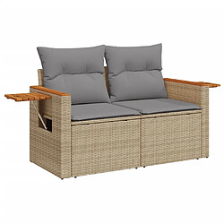 Acheter vidaXL Salon de jardin 11 pcs avec coussins beige résine tressée