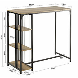 Avis SoBuy FWT84-PF Table Haute de Bar Mange-Debout Table à Manger Table de Bistrot avec 3 Étagères