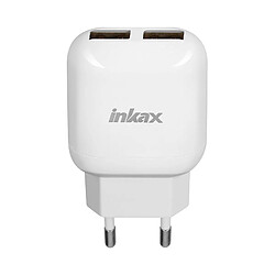 Chargeur secteur 2x ports USB 2.1A + 1.0A Recharge Rapide Inkax - Blanc