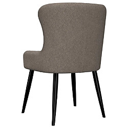 Decoshop26 Lot de 2 chaises de salle à manger cuisine design rétro tissu taupe CDS021050 pas cher