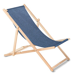 Chaise longue de jardin en bois Transat GreenBlue GB183M Melange bleu ciel 