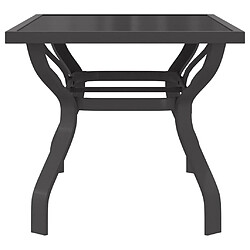 Avis vidaXL Table de jardin Gris et noir 140x70x70 cm Acier et verre