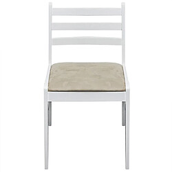 Decoshop26 Lot de 2 chaises de salle à manger cuisine design classique hévéa solide et velours blanc CDS020170