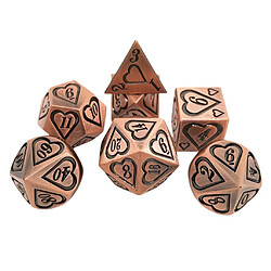 7 Pièces/ensemble En Alliage De Zinc Multi Côté Dés D4 D6 D8 D10 D12 D20 Mourir Ensemble Style 4 jeu de dés polyèdres Lot en métal