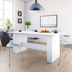 vidaXL Table à manger Blanc 180x90x76 cm Bois d’ingénierie