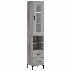 Maison Chic Buffet,Meuble de Rangement,commode pour salon,Cuisine Sonoma gris 34,5x34x180 cm Bois d'ingénierie -MN64618