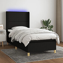 Sommier à lattes,Cadre à lattes de lit pour Adulte matelas et LED Noir 90x200 cm Tissu -MN39437