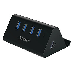 Wewoo Hub USB 3.0 ABS Matériel Bureau 4 Ports USB 3.0 avec Support de Téléphone / Tablette et 1 m USB Câble Indicateur LED 