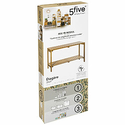 Avis Five Simply Smart Etagère 2 Niveaux en Bambou - Longueur 78 cm - Beige