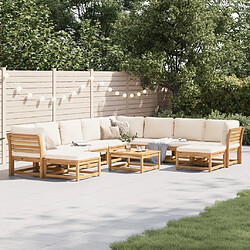 vidaXL Salon de jardin avec coussins 11 pcs bois massif d'acacia