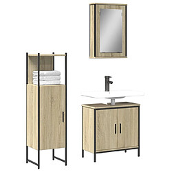 ComfortXL Ensemble De Meubles De Salle De Bain 3 Pièces Chêne Sonoma