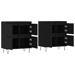 Acheter Maison Chic Ensemble de 2 Buffets,commode,console pour rangement noir bois d'ingénierie -MN67952