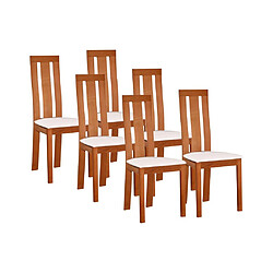 Vente-Unique Lot de 6 chaises DOMINGO - Hêtre massif chêne