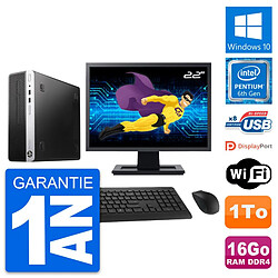 PC HP 400 G4 SFF Ecran 22" Intel G4400 RAM 16Go Disque Dur 1To Windows 10 Wifi · Occasion 