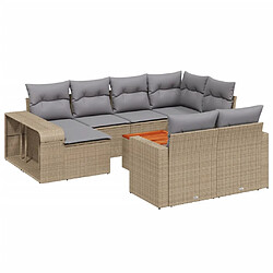 Maison Chic Salon de jardin 11 pcs avec coussins, Ensemble Tables et chaises d'extérieur beige résine tressée -GKD165863