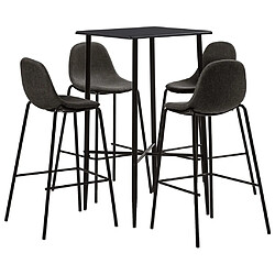 vidaXL Ensemble de bar 5 pcs Tissu Gris foncé 