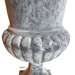 L'Héritier Du Temps Grand Vase XXXL Vasque Jardinière en Fonte Grise Style Médicis Pot de Fleur 65x65x96cm pas cher