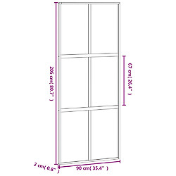 vidaXL Porte coulissante noir 90x205 cm verre trempé aluminium pas cher