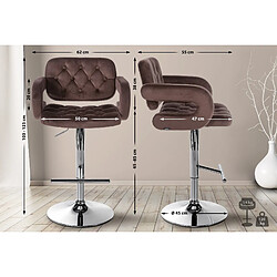 Non Tabouret de bar Dublin velours chrome