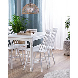 Beliani Bois d'hévéa Chaise de salle à manger Set de 2 Blanc BURBANK