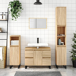 vidaXL Armoire salle de bain chêne sonoma 30x30x100 cm 