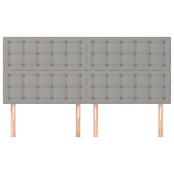 Avis Maison Chic Lot de 4 Têtes de lit design pour chambre - Décoration de lit Gris clair 100x5x78/88 cm Tissu -MN89154