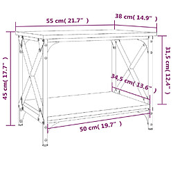 vidaXL Table d'appoint Chêne sonoma 55x38x45 cm Bois d'ingénierie pas cher