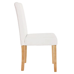 Avis Decoshop26 Chaise de salle à manger cuisine en synthétique blanc mat pieds en bois clairs 04_0002337