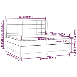 Acheter vidaXL Sommier à lattes de lit et matelas Noir 200x200 cm Velours