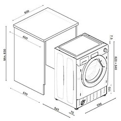 Lave-linge intégrable 9kg 1600 tours/min - obws69twmce-47 - ROSIERES pas cher