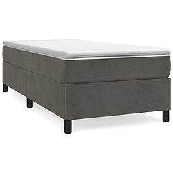 vidaXL Sommier à lattes de lit avec matelas Gris foncé 100x200 cm