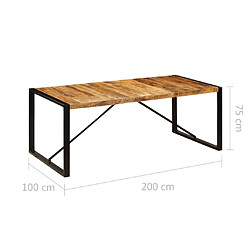 vidaXL Table à manger 200x100x75 cm Bois de manguier massif pas cher