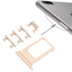 Wewoo Pour iPhone 7 Plus bac or à cartes + touche de contrôle du volume + bouton d'alimentation + interrupteur de sourdine Vibrateur clé pièce détachée