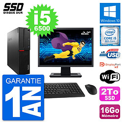 PC Lenovo M800 SFF Ecran 22" Intel Core i5-6500 RAM 16Go SSD 2To Windows 10 Wifi · Occasion 