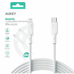 Câble USB vers Lightning Aukey CB-SCL2 Blanc Noir 1,8 m 