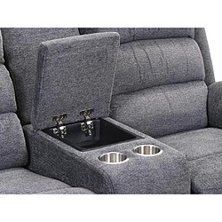 Acheter Vente-Unique Canapé 2 places relax électrique avec tablette en tissu anthracite NEVERS