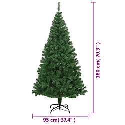 vidaXL Arbre de Noël artificiel avec branches épaisses vert 180 cm PVC pas cher