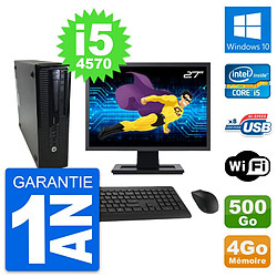 PC HP 400 G1 SFF Ecran 27" Intel i5-4570 RAM 4Go Disque 500Go Windows 10 Wifi - Occasion