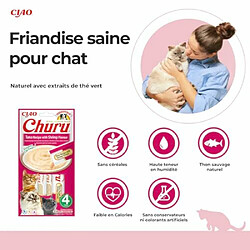 INABA Churu - Friandises pour Chats en purée au Thon & crevettes - 4 Tubes x 14g - Délicieux Snacks pour Félins - Texture Lisse et Onctueuse - Nourriture pour Chats