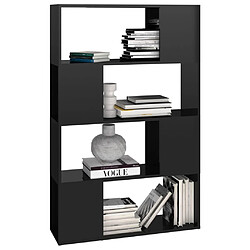 Avis vidaXL Bibliothèque/Séparateur de pièce Noir brillant 80x24x124,5 cm