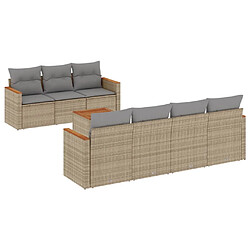 vidaXL Salon de jardin avec coussins 8pcs mélange beige résine tressée