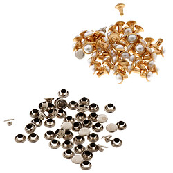 100 pcs demi perle rivets en cuir artisanat goujons pour ceintures chaussures sac 6mm ruban Rivets Faux Perles Rondes