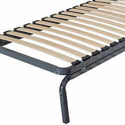 Ebac Lit en métal gigogne 90x190 - 20 lattes bois - Gain de place - Made in France