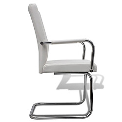 Acheter Decoshop26 Lot de 2 chaises de salle à manger cuisine cantilever design moderne synthétique blanc CDS020301