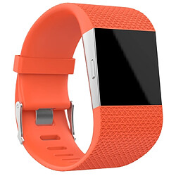 Wewoo Bracelet pour montre connectée Dragonne sport réglable Losange Texture FITBIT Surge Orange 