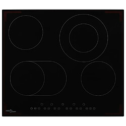 vidaXL Plaque de cuisson Céramique 4 brûleurs Contrôle tactile 6600 W