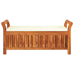 Maison Chic Banc de rangement | Meuble de rangement d'Entrée | Coffres d'Intérieur de jardin avec coussin 126 cm Bois d'acacia -MN79729 pas cher