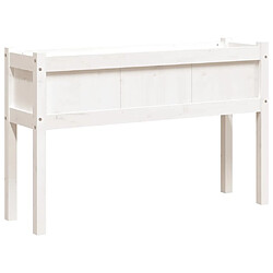 Maison Chic Jardinière,Bac à fleurs - pot de fleurs avec pieds blanc 110x31x70 cm bois de pin massif -GKD99632