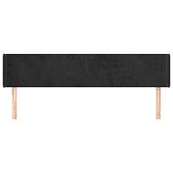 Avis Maison Chic Tête de lit scandinave avec oreilles,meuble de chambre Noir 203x16x78/88 cm Velours -MN10552